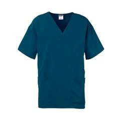 Medline Unisex Scrub Tops Madison AVE.™ Unisex Scrub Top With 3 Pockets, Caribbean Blue, 4XL
