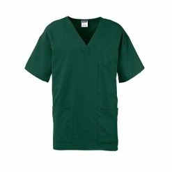 Unisex Scrub Tops Medline Madison Ave.™ Unisex Scrub Top With 3 Pockets, Hunter Green, XL