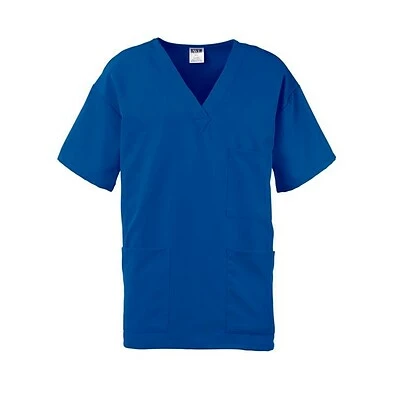 Unisex Scrub Tops Medline Madison Ave™ Unisex Scrub Top With 3 Pockets, Royal Blue, Medium 2 Unisex Scrub Tops Medline Madison Ave™ Unisex Scrub Top With 3 Pockets, Royal Blue, Medium - Image 2