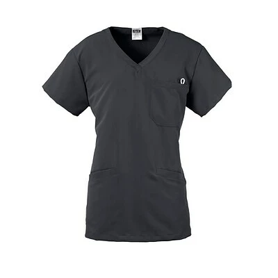 Ladies Scrub Tops Medline Berkeley Ave.™ Ladies Scrub Top With Welt Pockets, Charcoal, XS 2 Ladies Scrub Tops Medline Berkeley Ave.™ Ladies Scrub Top With Welt Pockets, Charcoal, XS - Image 2