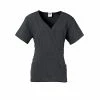 Ladies Scrub Tops Medline Park Ave Mock Wrap Ladies Scrub Top, Charcoal, Large