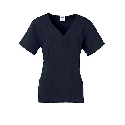 Medline Ladies Scrub Tops Park AVE™ Mock Wrap Ladies Scrub Top, Navy, XL 2 Medline Ladies Scrub Tops Park AVE™ Mock Wrap Ladies Scrub Top, Navy, XL - Image 2
