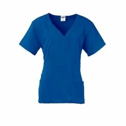 Medline Ladies Scrub Tops Park AVE™ Mock Wrap Ladies Scrub Top, Royal Blue, 3XL