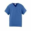 Medline Unisex Scrub Tops Fifth AVE™ Unisex Traditional Scrub Top With One Pocket, Ceil Blue, 2XL