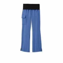 Medline Ladies Scrub Pants Ocean AVE.™ Ladies Yoga Elastic Waist Scrub Pant, Ceil Blue, 3XL
