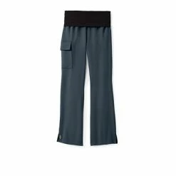 Medline Ladies Scrub Pants Ocean AVE™ Ladies Yoga Elastic Waist Scrub Pant, Charcoal, LT