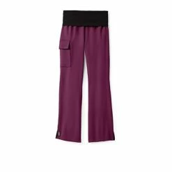 Medline Ladies Scrub Pants Ocean AVE™ Ladies Yoga Elastic Waist Scrub Pant, Wine, XLP