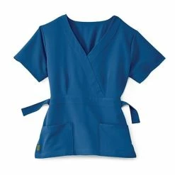 Medline Ladies Scrub Tops Park AVE™ Mock Wrap Ladies Scrub Top, Royal Blue, Medium