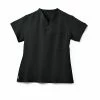 Unisex Scrub Tops Medline Fifth Ave™ Unisex Traditional Scrub Top With One Pocket, Black, XS