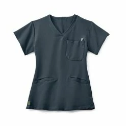 Ladies Scrub Tops Medline Berkeley Ave.™ Ladies Scrub Top With Welt Pockets, Charcoal, XS