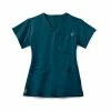 Medline Ladies Scrub Tops Berkeley AVE.™ Ladies Scrub Top With Welt Pockets, Caribbean Blue, 3XL