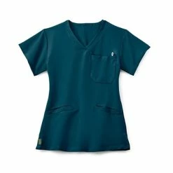 Ladies Scrub Tops Medline Berkeley Ave.™ Ladies Scrub Top With Welt Pockets, Caribbean Blue, Medium