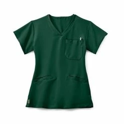 Medline Ladies Scrub Tops Berkeley AVE.â„¢ Ladies Scrub Top With Welt Pockets, Hunter Green, 3XL