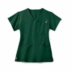 Ladies Scrub Tops Medline Berkeley Ave.™ Ladies Scrub Top With Welt Pockets, Hunter Green, XS