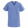 Medline Staff Apparel ComfortEase® Ladies Two Pocket Crossover Tunics, Ceil Blue, Medium