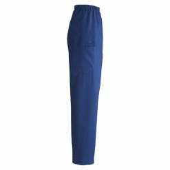Medline ComfortEaseâ„¢ Unisex Elastic Cargo Scrub Pants, Royal Blue, Small, Medium Length