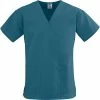 Medline ComfortEase™ Ladies Two-pockets V-neck Scrub Tops, Caribbean Blue, 5XL