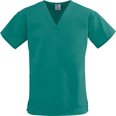 Medline ComfortEase™ Ladies Two-pockets V-neck Scrub Tops, Evergreen, XS 1 Medline ComfortEase™ Ladies Two-pockets V-neck Scrub Tops, Evergreen, XS