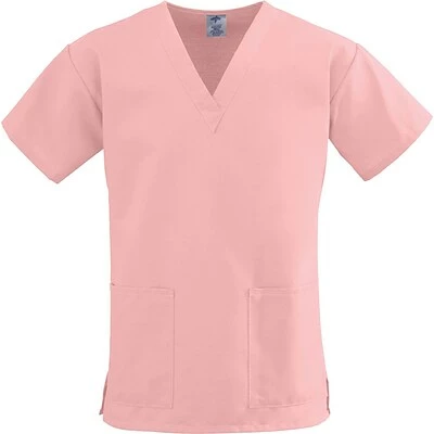 ComfortEase™ Ladies Two-pockets V-neck Scrub Tops; Pink, XS 1 ComfortEase™ Ladies Two-pockets V-neck Scrub Tops; Pink, XS