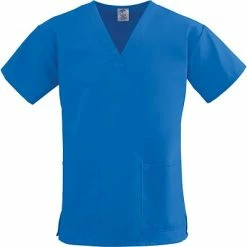 Medline ComfortEase™ Ladies Two-pockets V-neck Scrub Tops, Royal Blue, Medium