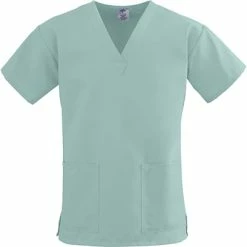 ComfortEase™ Ladies Two-pockets V-neck Scrub Tops, Seaspray, XL