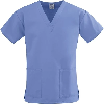 Medline ComfortEase™ Ladies Two-pockets V-neck Scrub Tops, Ceil Blue, XL 1 Medline ComfortEase™ Ladies Two-pockets V-neck Scrub Tops, Ceil Blue, XL