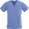 Medline ComfortEase™ Ladies Two-pockets V-neck Scrub Tops, Ceil Blue, XS