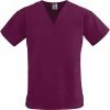 Medline ComfortEase™ Ladies Two-pockets V-neck Scrub Tops, Wine, 4XL