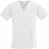Medline ComfortEase™ Ladies Two-pockets V-neck Scrub Tops, White, Small