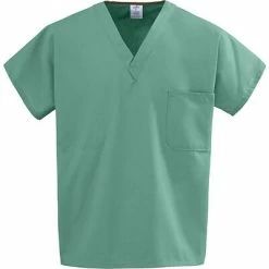 Medline Unisex One-pocket Reversible Tops, Jade, Large