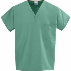 Medline Unisex One-pocket Reversible Tops, Jade, Small