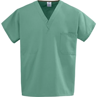 Medline Unisex One-pocket Reversible Tops, Jade, Small 1 Medline Unisex One-pocket Reversible Tops, Jade, Small