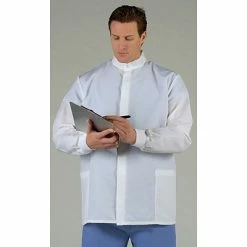 Medline ASEP® Unisex Short Barrier Lab Coats White, Large