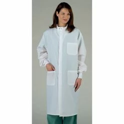 ASEP® Unisex Full Length Barrier Lab Coats, White, Small