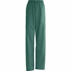 Medline AngelStat® Unisex Elastic Cargo Scrub Pants, Hunter Green, Large, Long Length
