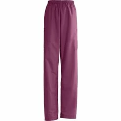 Medline AngelStat® Unisex Elastic Cargo Scrub Pants, Raspberry, XL, Long Length