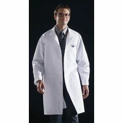 Medline Unisex Knee Length Lab Coats, Navy, Medium