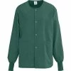 AngelStat® Unisex Two-pockets Snap-front Warm-up Scrub Jackets, Hunter Green, Small