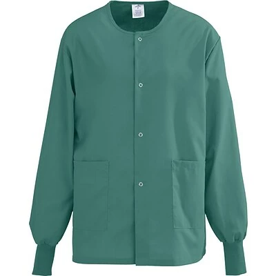 Medline AngelStat® Unisex Two-pockets Snap-front Warm-up Scrub Jackets, Emerald, XL 1 Medline AngelStat® Unisex Two-pockets Snap-front Warm-up Scrub Jackets, Emerald, XL