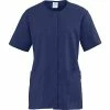 Medline Staff Apparel ComfortEase™ Ladies Two-pocket Snap-front Scrub Tunic, Midnight Blue, Medium