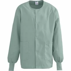 Medline ComfortEase™ Unisex Two-pockets Warm-up Scrub Jackets, Seaspray, Large