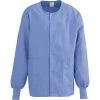 Medline ComfortEase™ Unisex Two-pockets Warm-up Scrub Jackets, Ceil Blue, Medium
