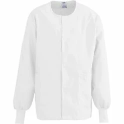 ComfortEase™ Unisex Two-pockets Warm-up Scrub Jackets Medline ComfortEase Unisex Two-pockets Warm-up Scrub Jackets, White, Small