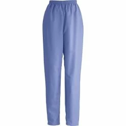 Medline ComfortEase™ Ladies Elastic Scrub Pants, Ceil Blue, Large, Regular Length