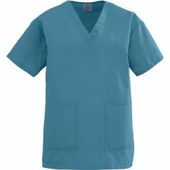 Angelstat® Ladies Two-pockets V-neck Scrub Tops Medline AngelStat Ladies Two-pockets V-neck Scrub Tops, Peacock, Medium