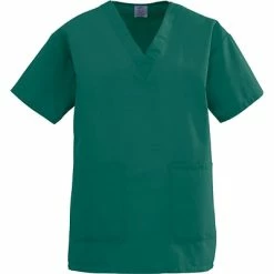 Angelstat® Ladies Two-pockets V-neck Scrub Tops Medline AngelStat Ladies Two-pockets V-neck Scrub Tops, Hunter Green, Medium
