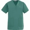 Medline Angelstat® Ladies Two-pockets V-neck Scrub Tops, Emerald, XS