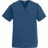 Medline Angelstat® Ladies Two-pockets V-neck Scrub Tops, Navy Blue, XL