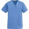 Angelstat® Ladies Two-pockets V-neck Scrub Tops, Ceil Blue, 4XL