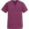 Medline Angelstat® Ladies Two-pockets V-neck Scrub Tops, Raspberry, XL